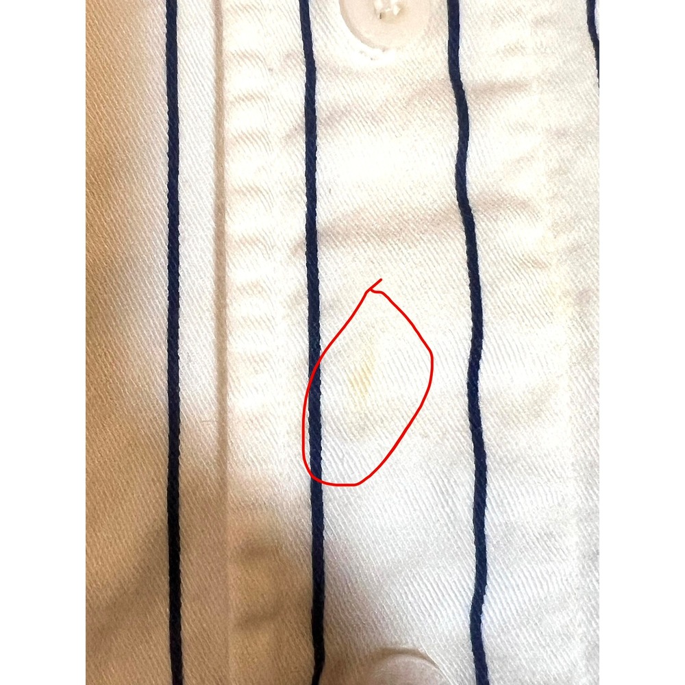 90s Starter Los Angeles Dodgers Baseball Jersey Men's 2XL Pinstripe Blue White - Picture 12 of 13